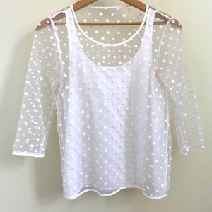 Club Monaco sheer top with attached tank